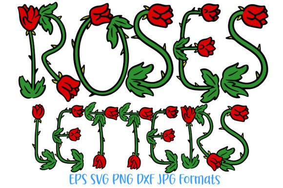 Download Roses Letters Font Spring Flower Doodle - Flower Collection