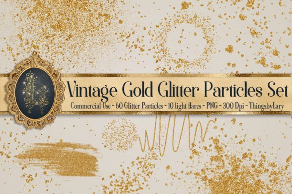 Download 70 Vintage Gold Glitter Particles PNG - Premium Resources