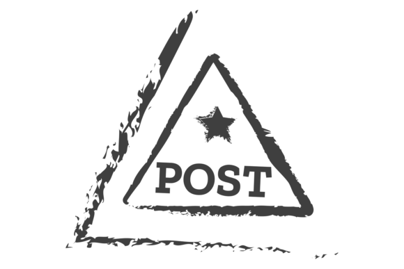 Download Post Triangle Label Stamp in Grungy Blac - Stamp Collection