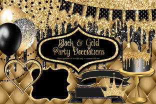 Download Black and Gold Party Decorations Clipart - Premium Resources